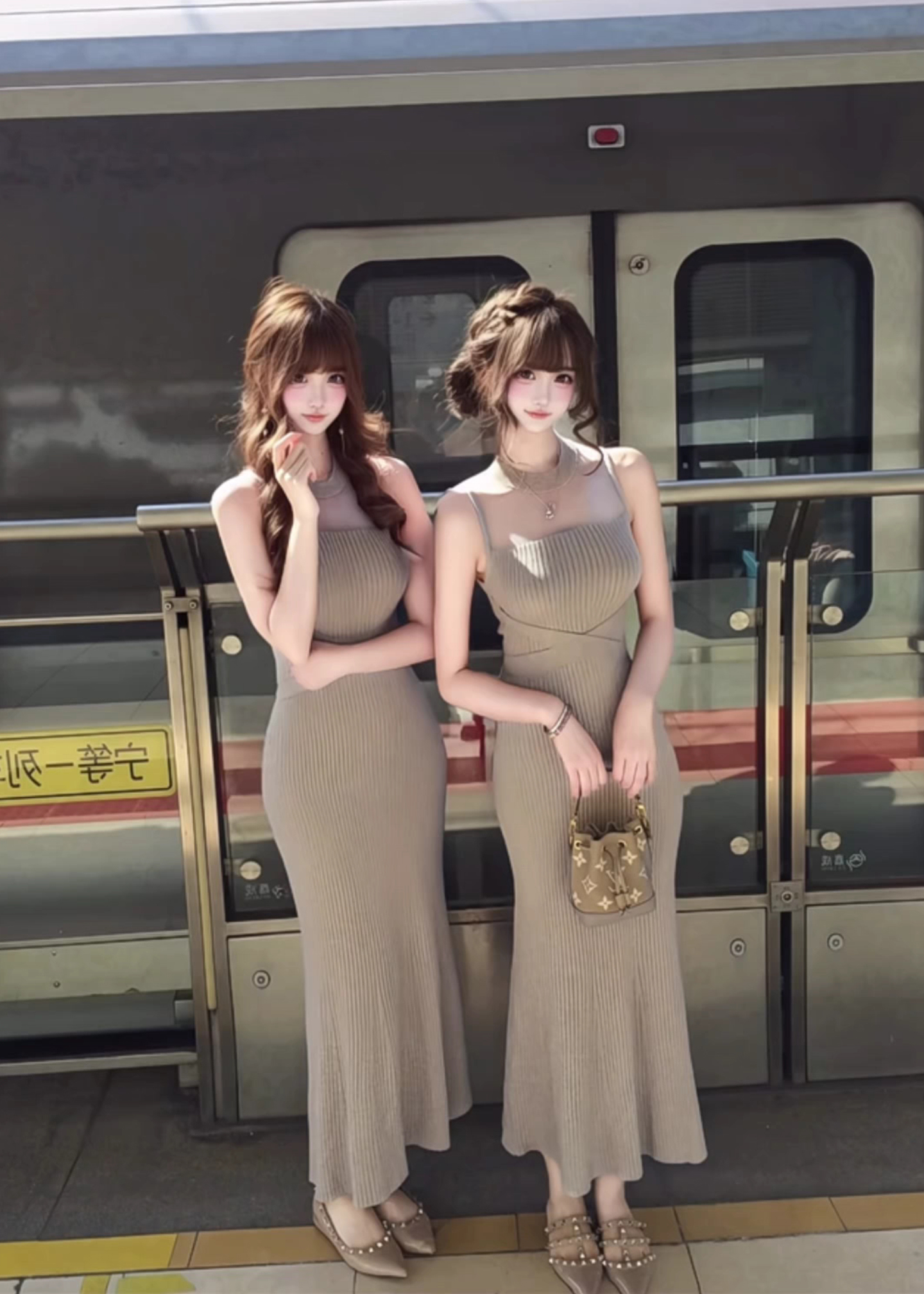 Japanese Style Tie-Front Cardigan and Sleeveless Knit Dress Two-Piece Set - Style d37f01 - Image 3