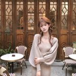 Japanese Style Knit Patchwork Slim Dress Set Spring 2026