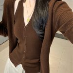 Women's Two-Piece Knit Cami and Cardigan Set - Style 4209fa