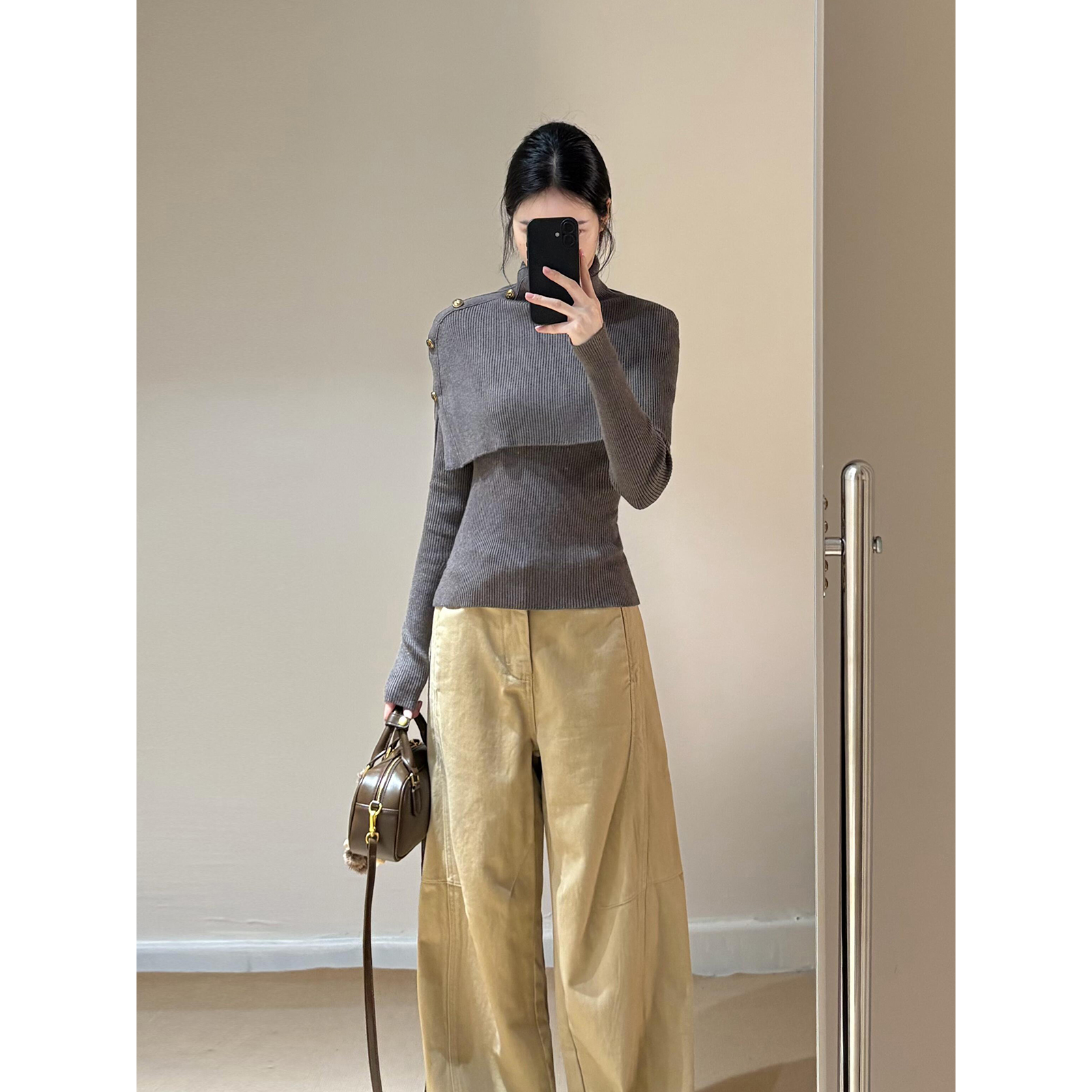 Women's Autumn Winter Irregular Cape Knit Sweater Set - Image 5